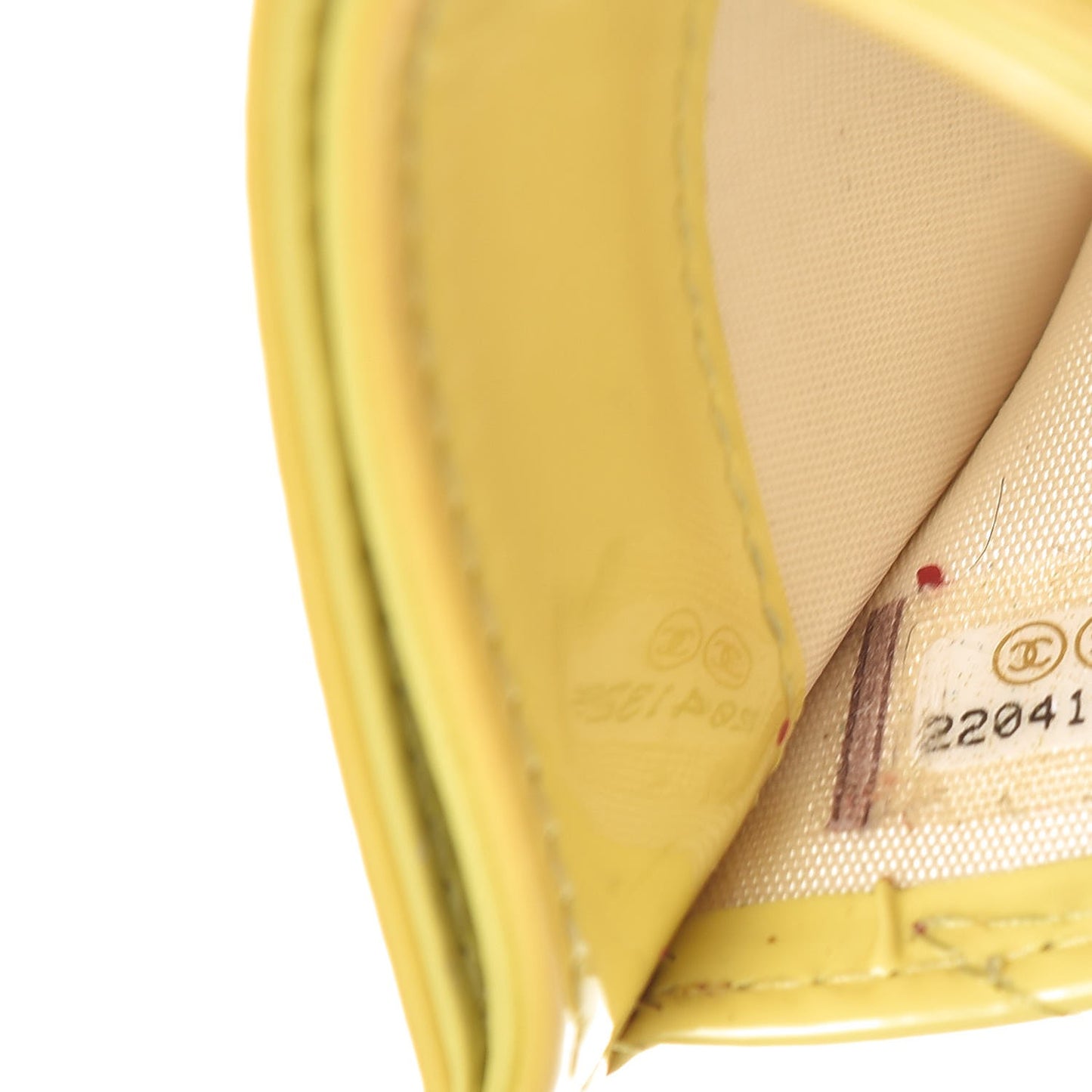 Patent Quilted Card Holder Yellow