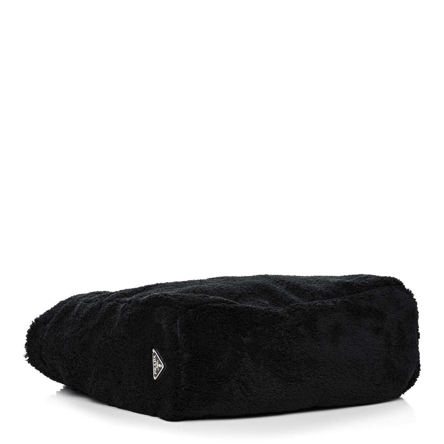 Terry Cloth Tote Bag Black White