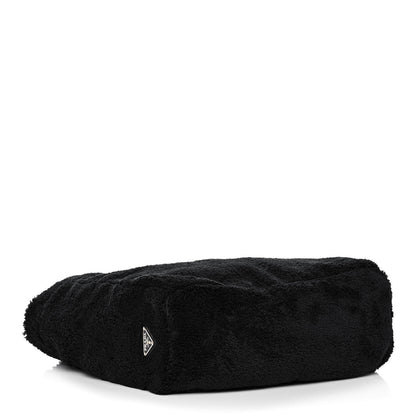 Prada Terry Cloth Tote Bag Black White 4 of 10