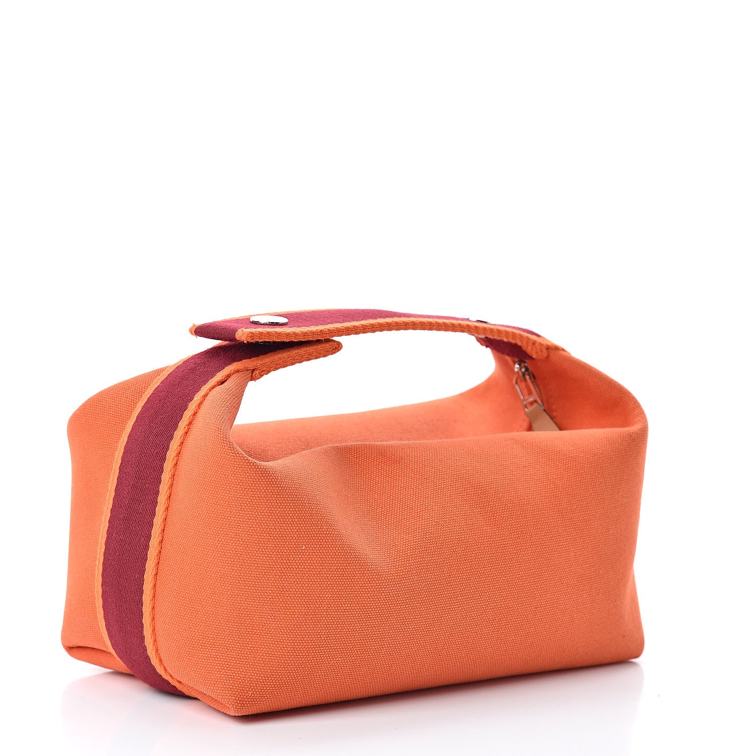 Hermes Canvas Small Bride-A-Brac Pouch Orange Burgundy 3 of 10