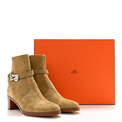 Hermes Suede Frenchie 50 Ankle Boots 39 Beige Gobi 9 of 9