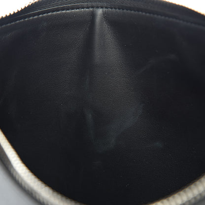 Givenchy Calfskin Striped Large Zip Pouch Black 9 of 9