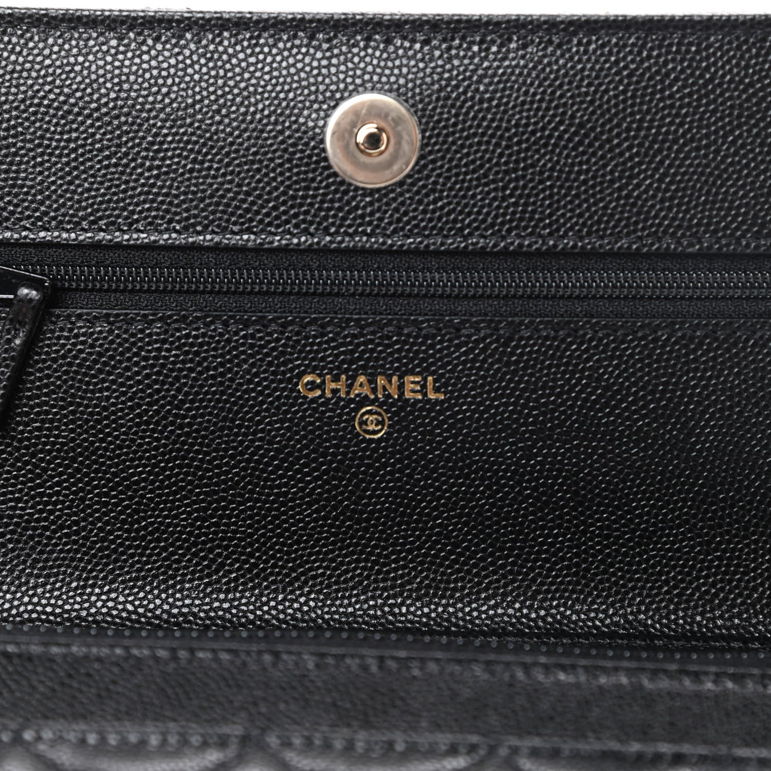 Chanel Caviar Quilted French New Wave Chain CC Wallet On Chain WOC Black 6 of 12