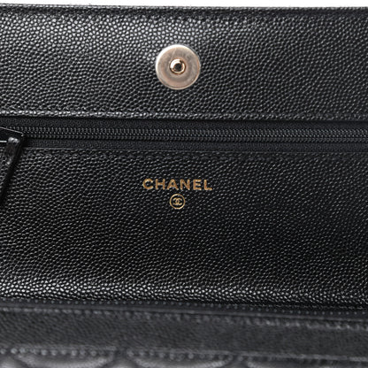 Chanel Caviar Quilted French New Wave Chain CC Wallet On Chain WOC Black 6 of 12