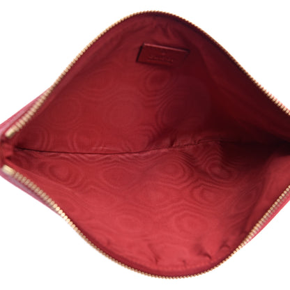 Gucci Canvas Sylvie Stripe Logo Zip Pouch Mystic White Hibiscus Red Maritime 5 of 7