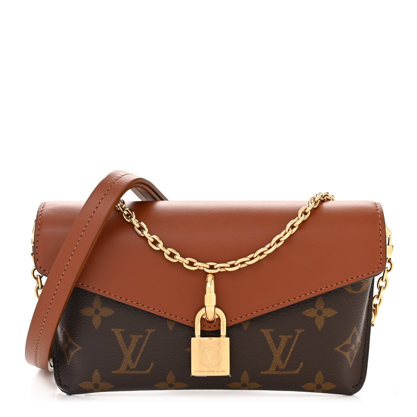 Monogram Padlock On Strap Caramel