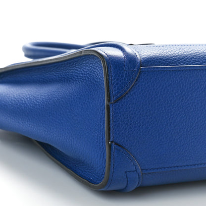 Celine Drummed Calfskin Nano Luggage Indigo 9 of 10