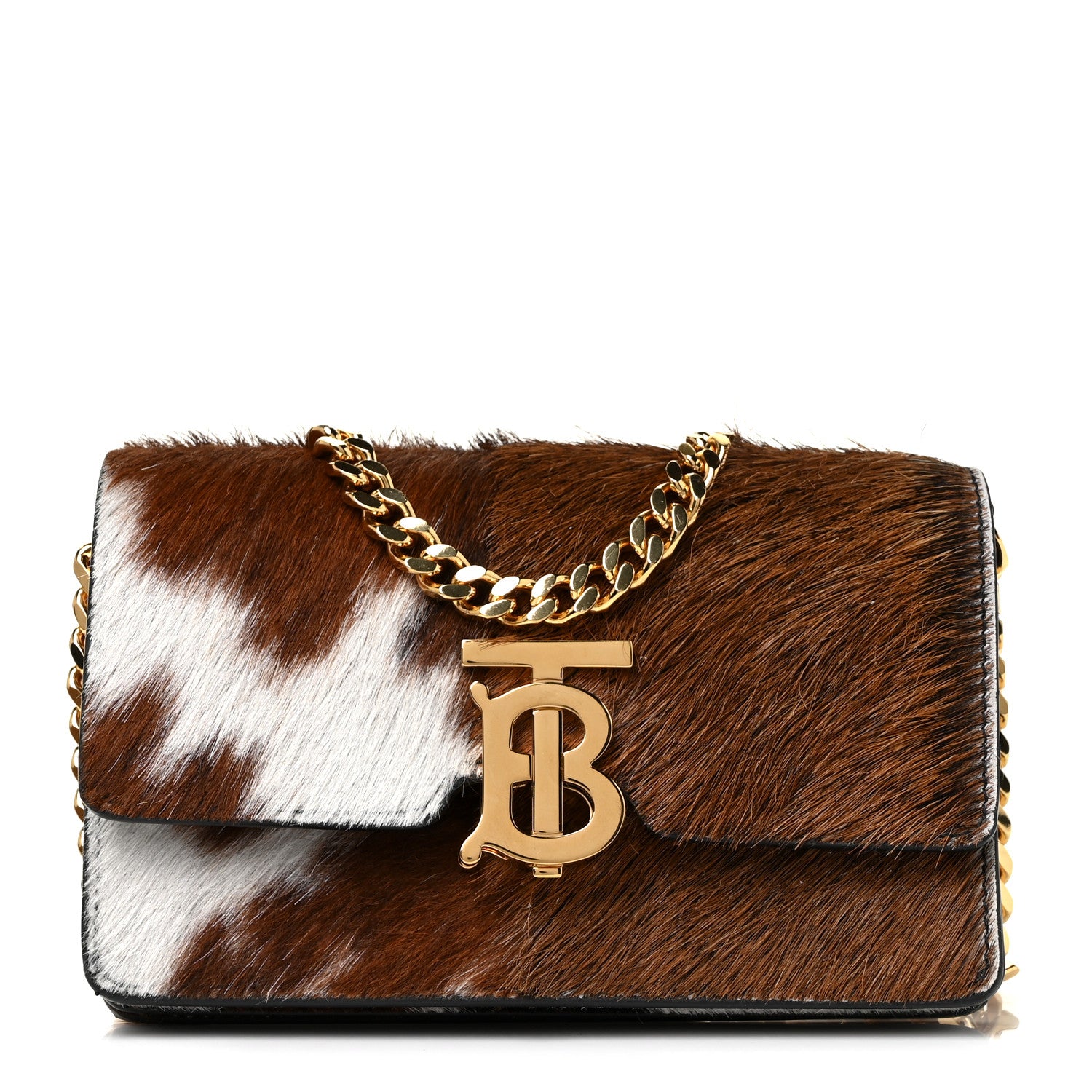 Burberry Calf Hair Large Jessie Chain TB Bag Brown 1 of 8