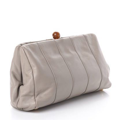 Prada Soft Calf Frame Clutch Argilla 2 of 8