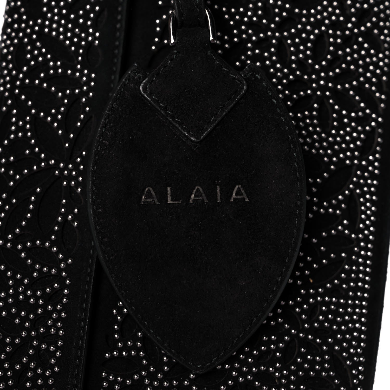 Alaia Suede Studded Foldover Clutch Black 8 of 10