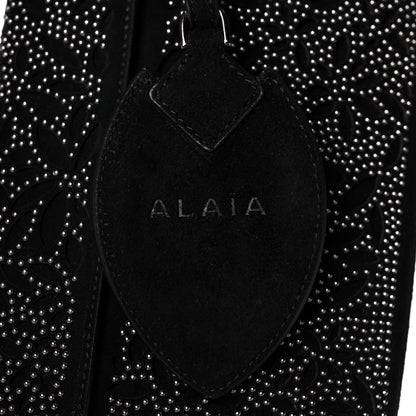 Alaia Suede Studded Foldover Clutch Black 8 of 10