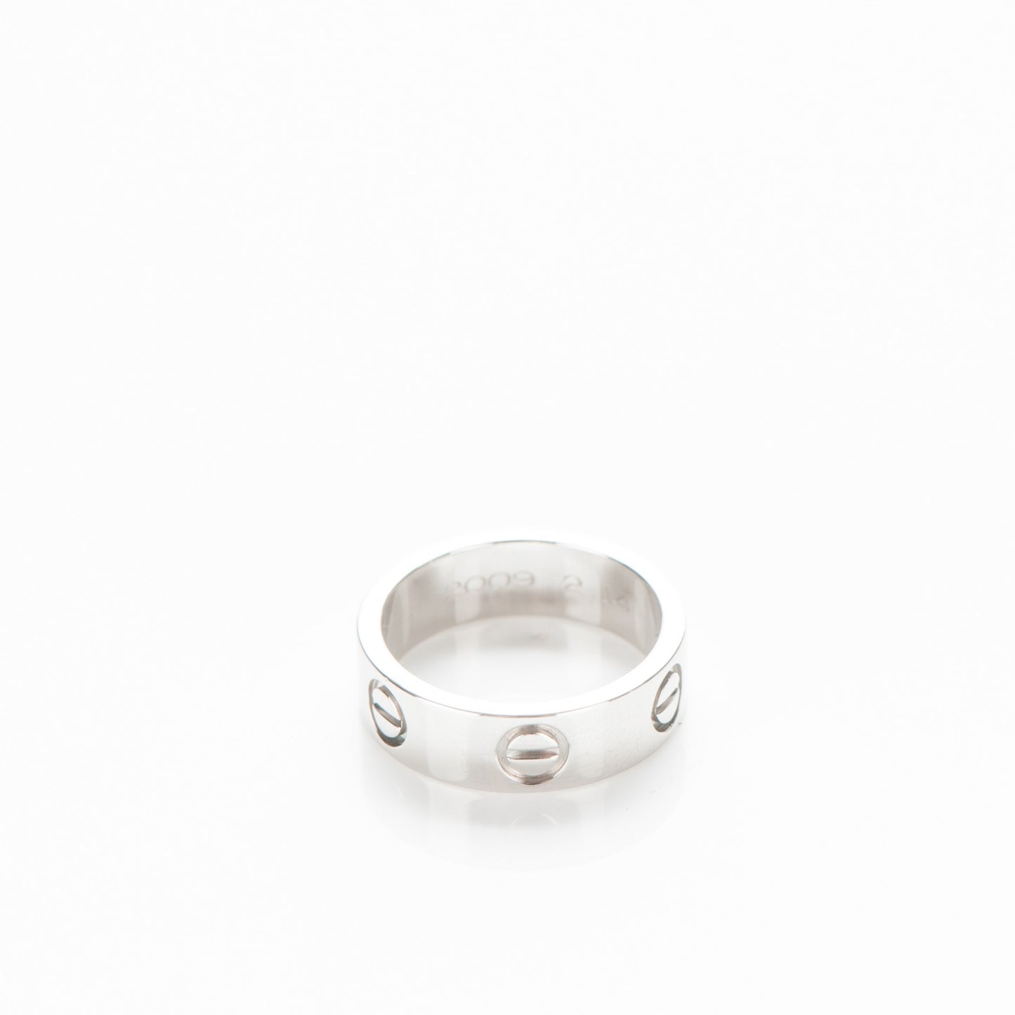 Platinum 5.5mm LOVE Ring 49 4.75
