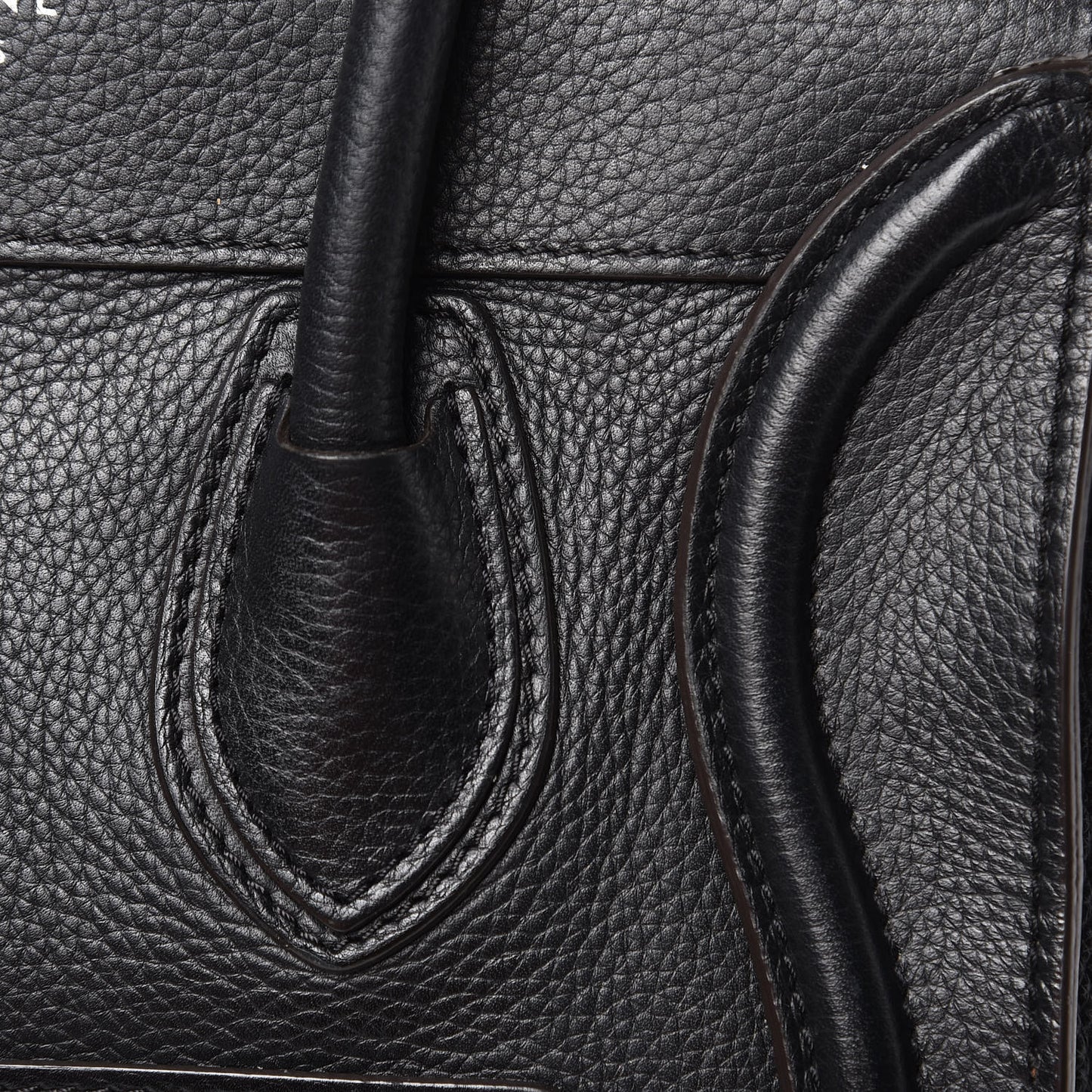 Drummed Calfskin Micro Luggage Black