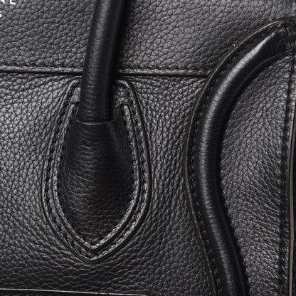 Celine Drummed Calfskin Micro Luggage Black 18 of 19