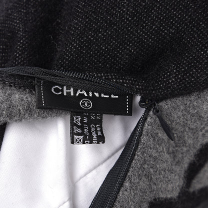 Chanel Merino Wool Cashmere CC Logo Pillow Black Grey 4 of 4