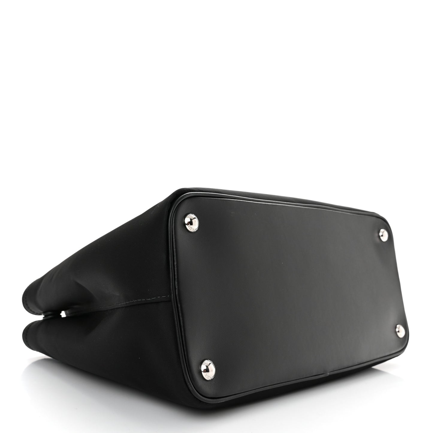 Tessuto Nylon Vitello Medium Double Bag Black