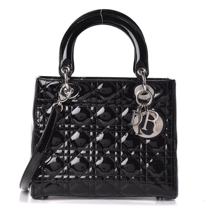 Christian Dior Patent Cannage Medium Lady Dior Black 1 of 9