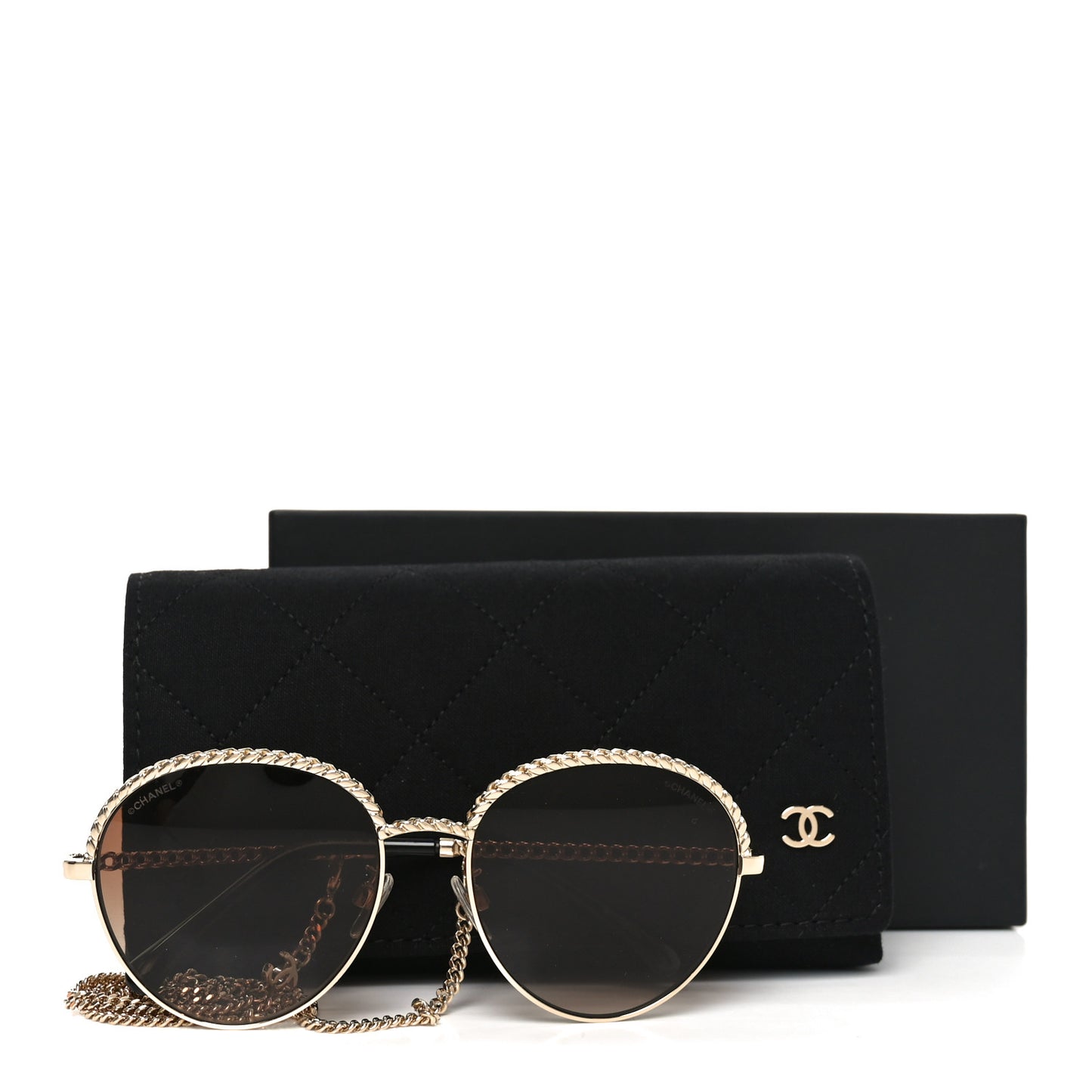 Chain Pantos Sunglasses 4242 Gold Brown