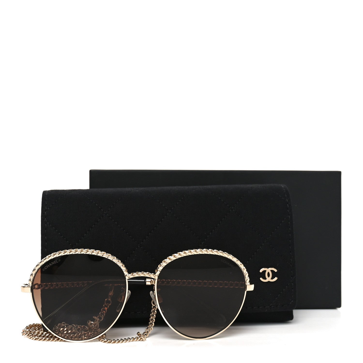 Chanel Chain Pantos Sunglasses 4242 Gold Brown 7 of 7