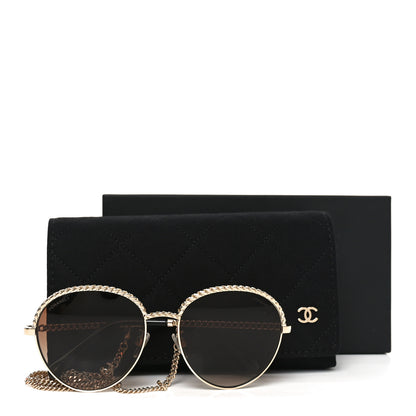 Chanel Chain Pantos Sunglasses 4242 Gold Brown 7 of 7