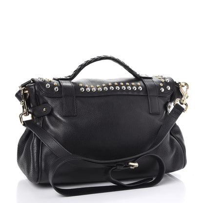 Mulberry Soft Small Grain Calfskin Alexa Rivet Satchel Black 3 of 9