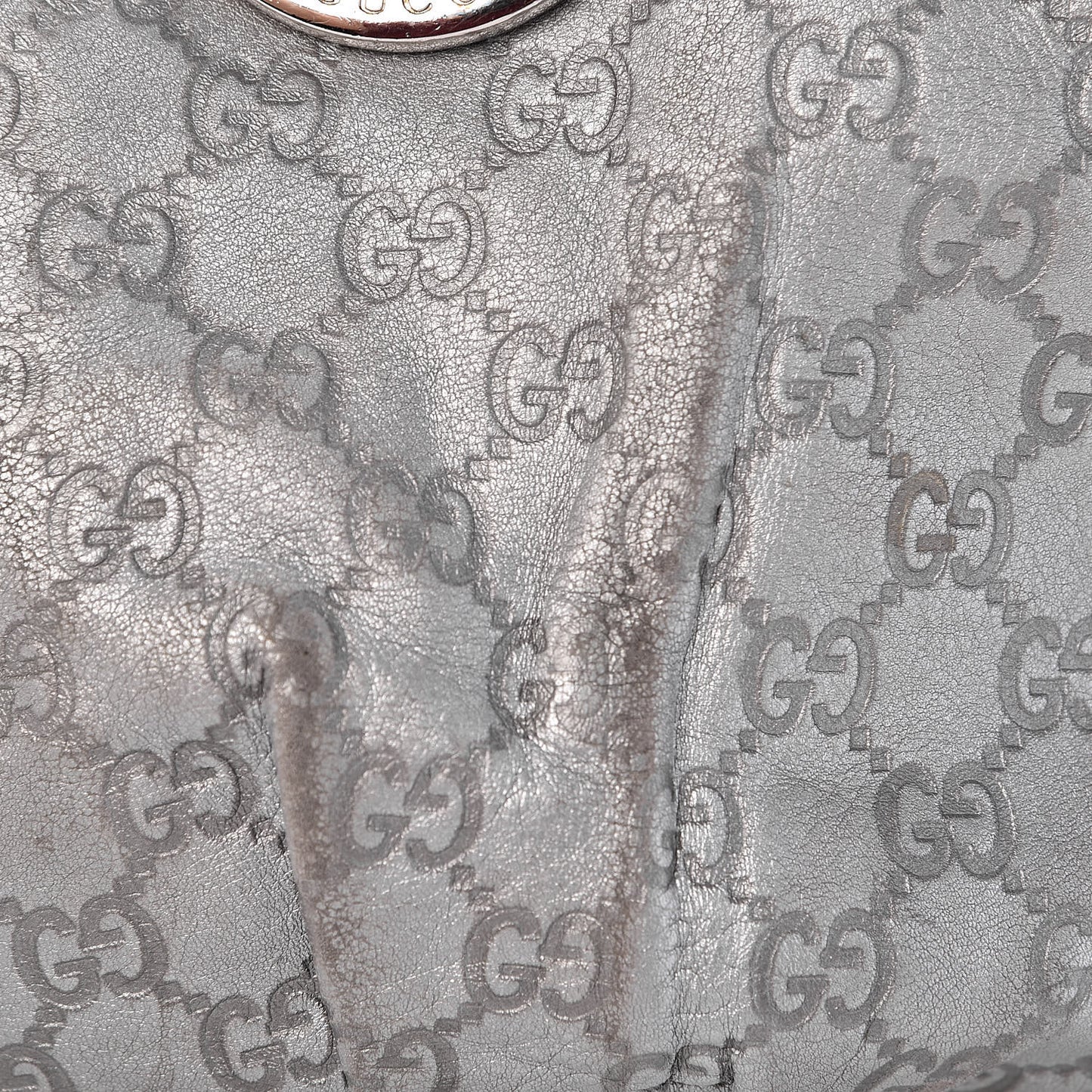 Guccissima Small D Ring Messenger Silver