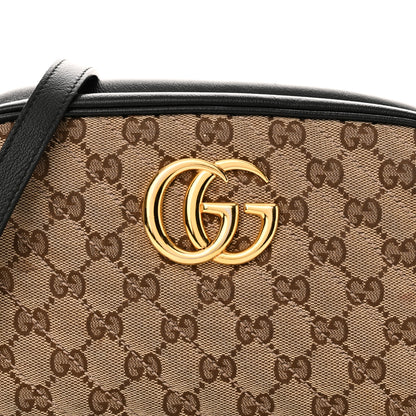 Gucci Monogram Matelasse Diagonal Small GG Marmont Chain Shoulder Bag Beige Black 8 of 12