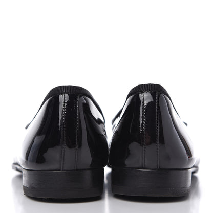 Chanel Patent CC Cap Toe Ballerina Flats 37.5 Black 6 of 9