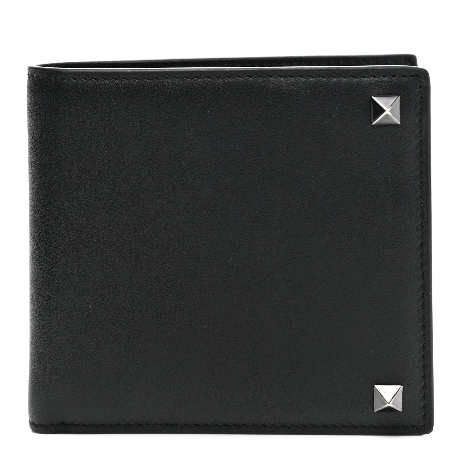 Valentino Garavani Vitello Rockstud Bi-Fold Wallet Black 1 of 9
