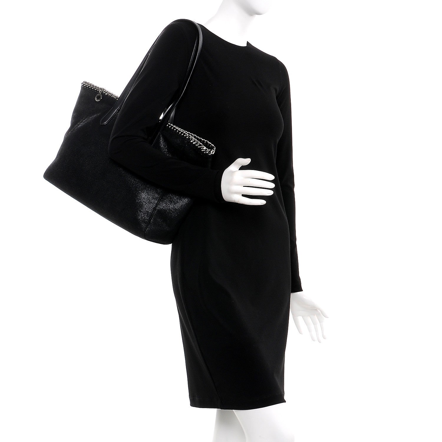 Stella McCartney Shaggy Deer Falabella East West Shopper Tote Black 2 of 9