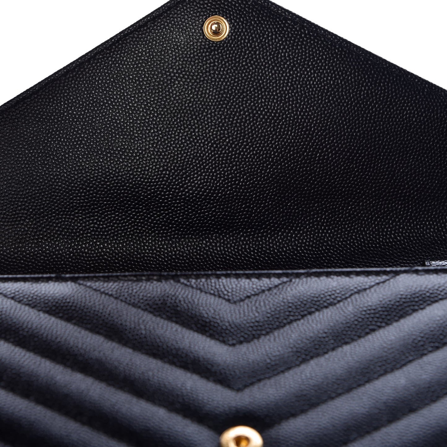 Grain De Poudre Matelasse Chevron Monogram Chain Wallet Black