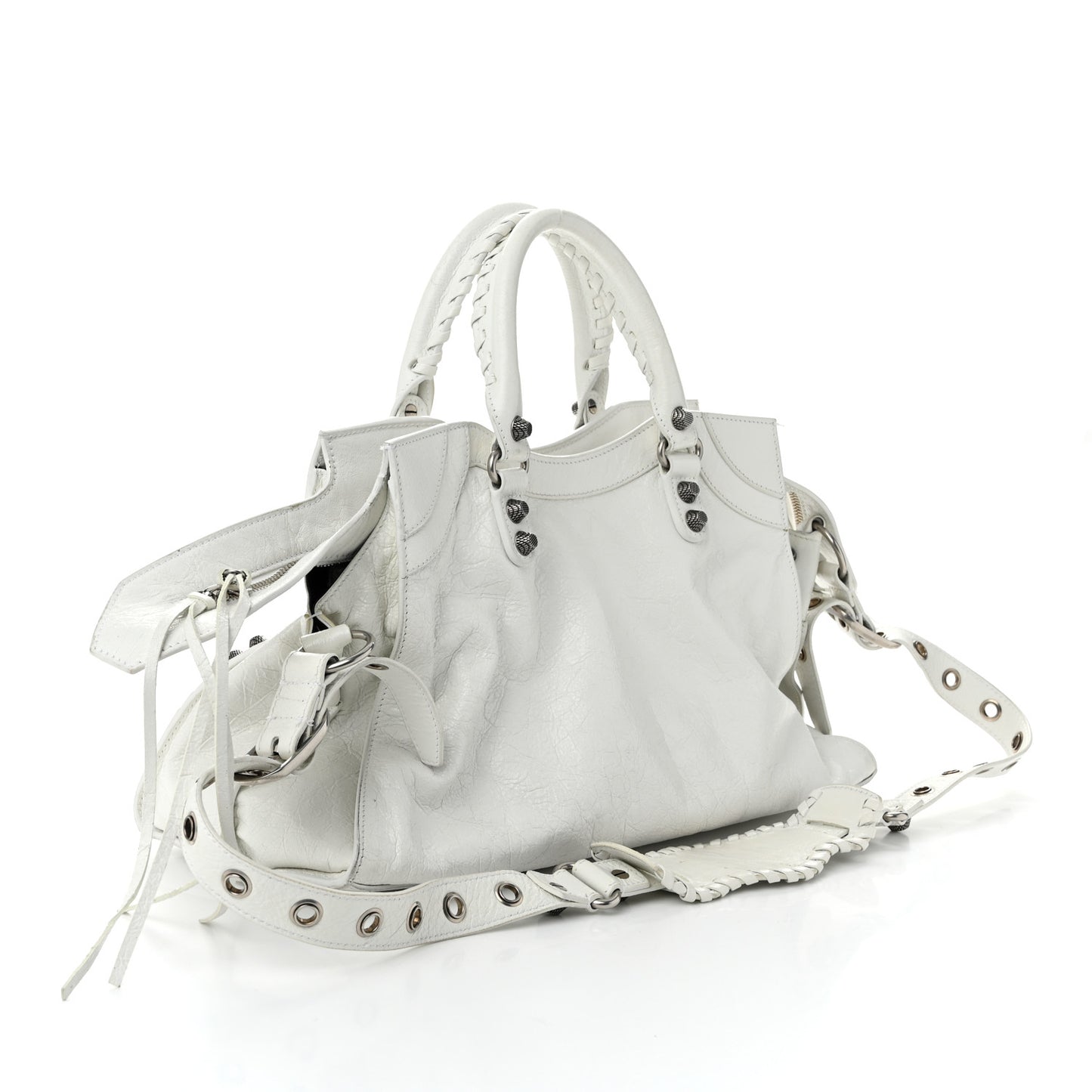 Agneau Arena Neo Cagole City Handbag Optic White