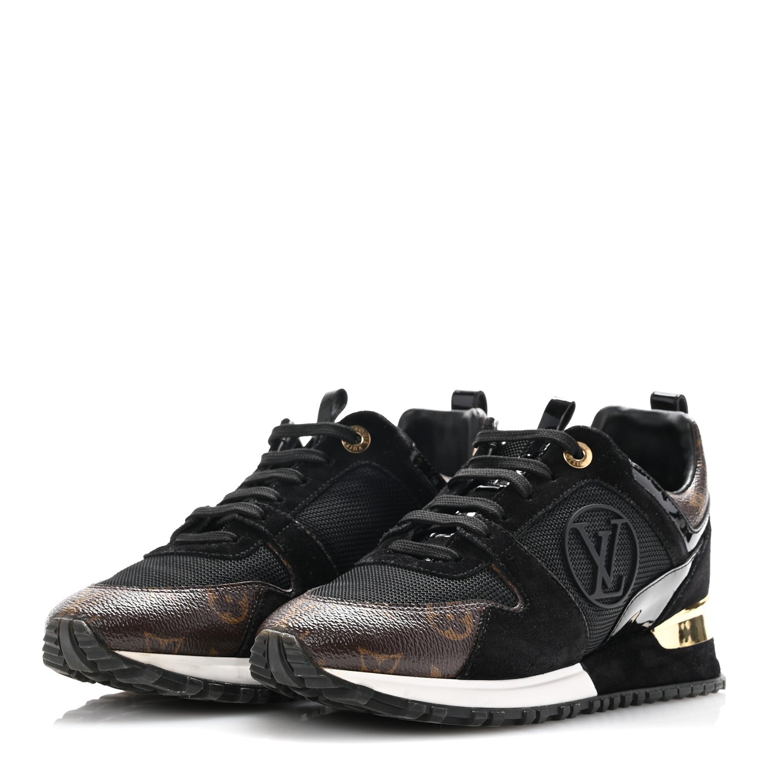 Louis Vuitton Suede Monogram Run Away Sneakers 38 Black 4 of 9