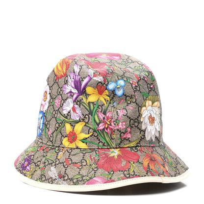 Gucci GG Supreme Monogram Flora Fedora Hat L White 1 of 7