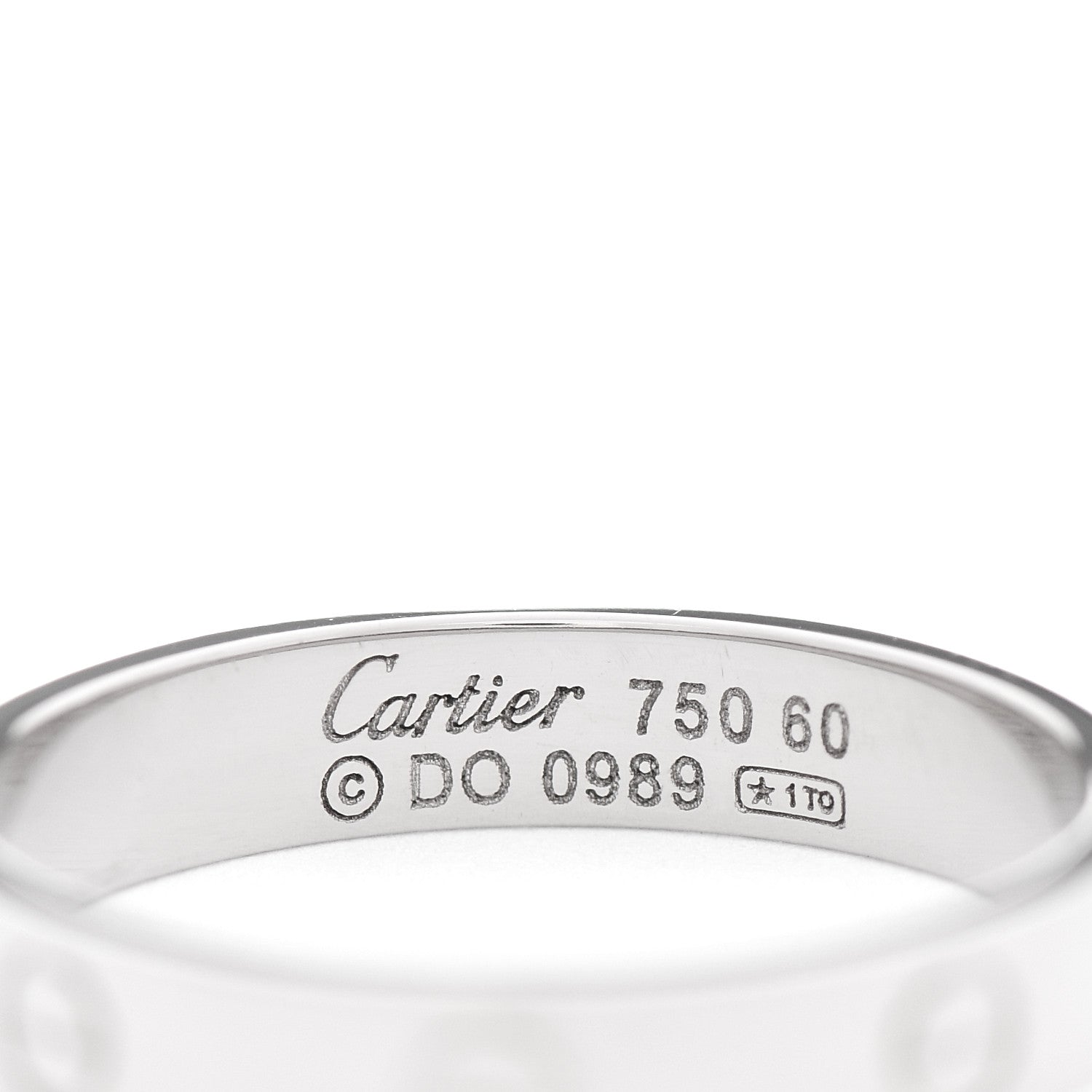 Cartier 18K White Gold 4mm LOVE Wedding Band Ring 60 9.25 3 of 3