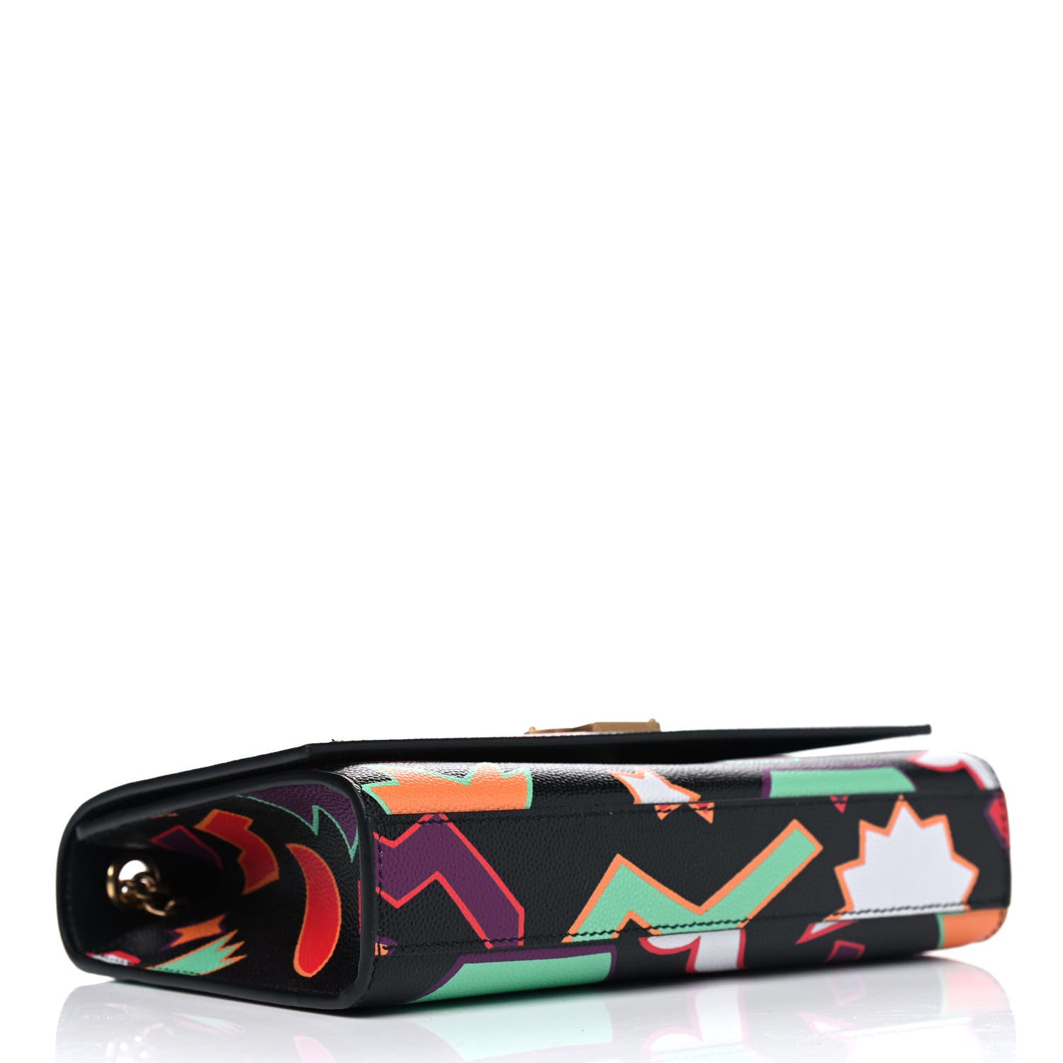 Saint Laurent Grain De Poudre Small Monogram Shapes Print Kate Satchel Black 3 of 4