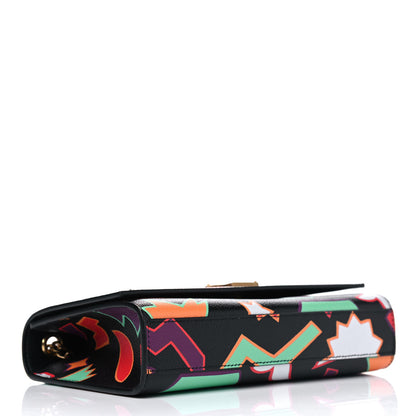 Saint Laurent Grain De Poudre Small Monogram Shapes Print Kate Satchel Black 3 of 4