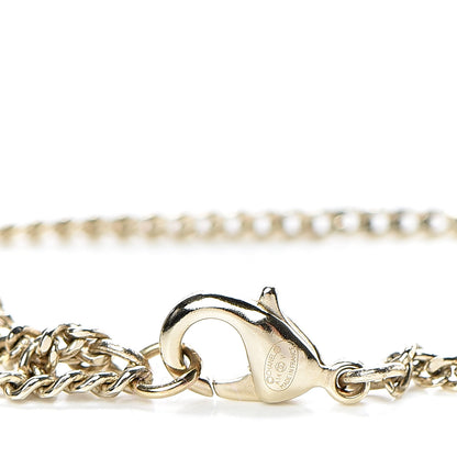 Chanel Pearl Crystal Large Camellia Pendant Necklace Light Gold 4 of 5