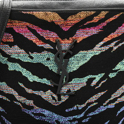 Saint Laurent Canvas Calfskin Metallic Tiger Print Monogram Lou Camera Bag Multicolor 8 of 10