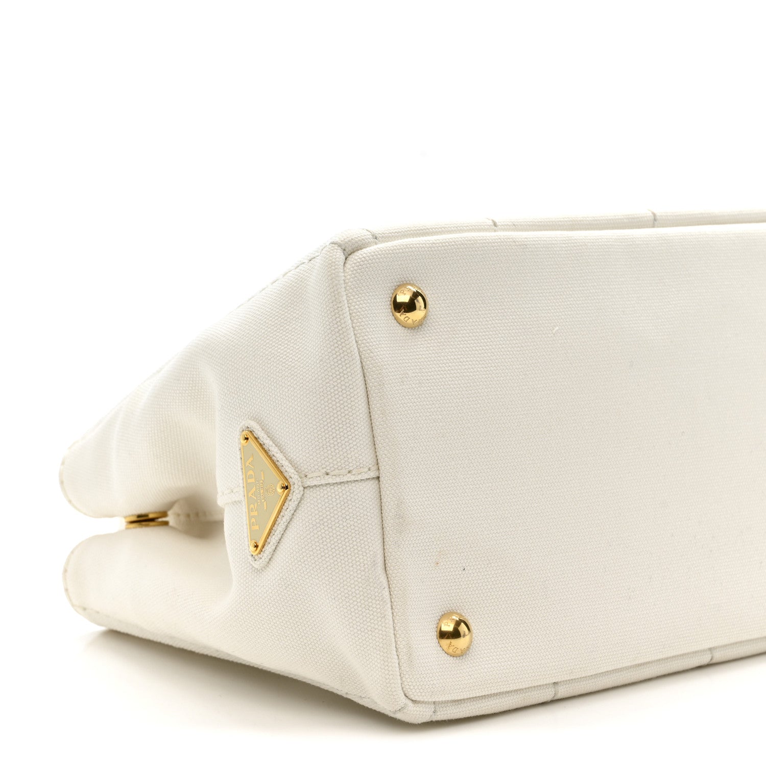 Prada Canapa Small Logo Tote Bianco Blue 9 of 10