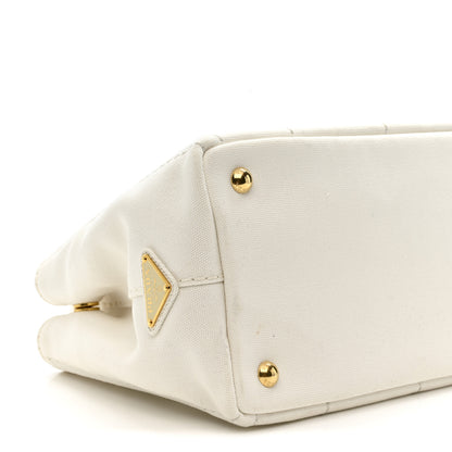 Prada Canapa Small Logo Tote Bianco Blue 9 of 10