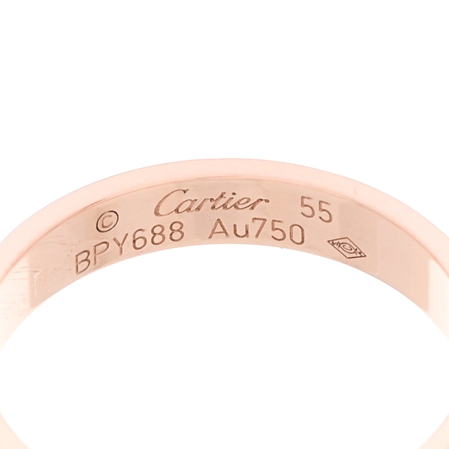 18K Pink Gold 3.5mm LOVE Wedding Band Ring 55 7.25