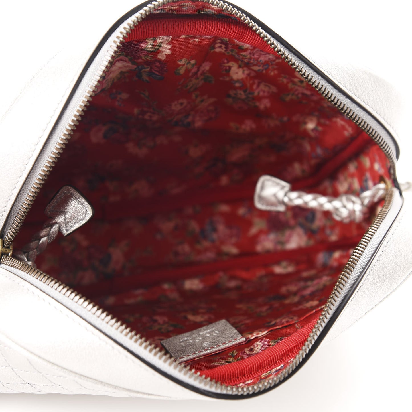 Laminated Nappa Web Trapuntata Small GG Shoulder Bag Argento