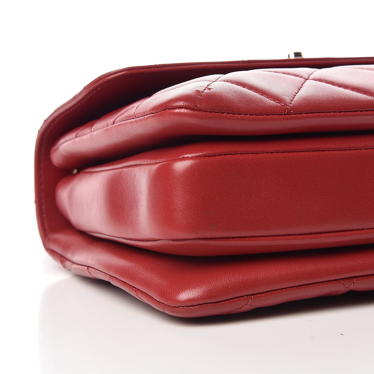 Lambskin Quilted Small Trendy CC Dual Handle Bag Red