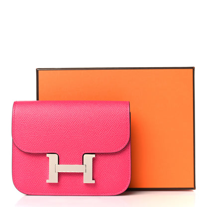 Hermes Epsom Constance Slim Wallet Rose Mexico 9 of 9