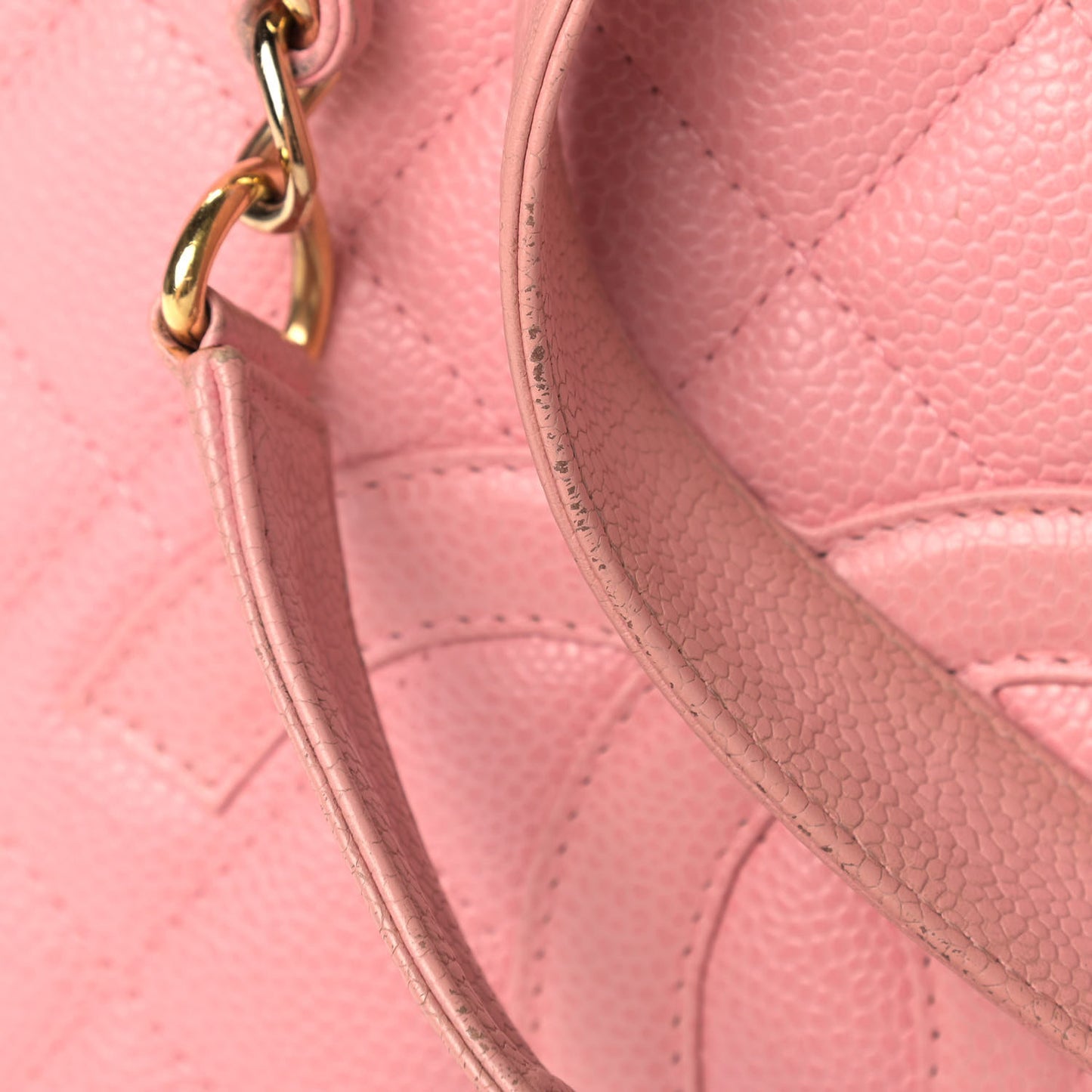 Caviar Quilted Petit Shopping Tote PST Pink