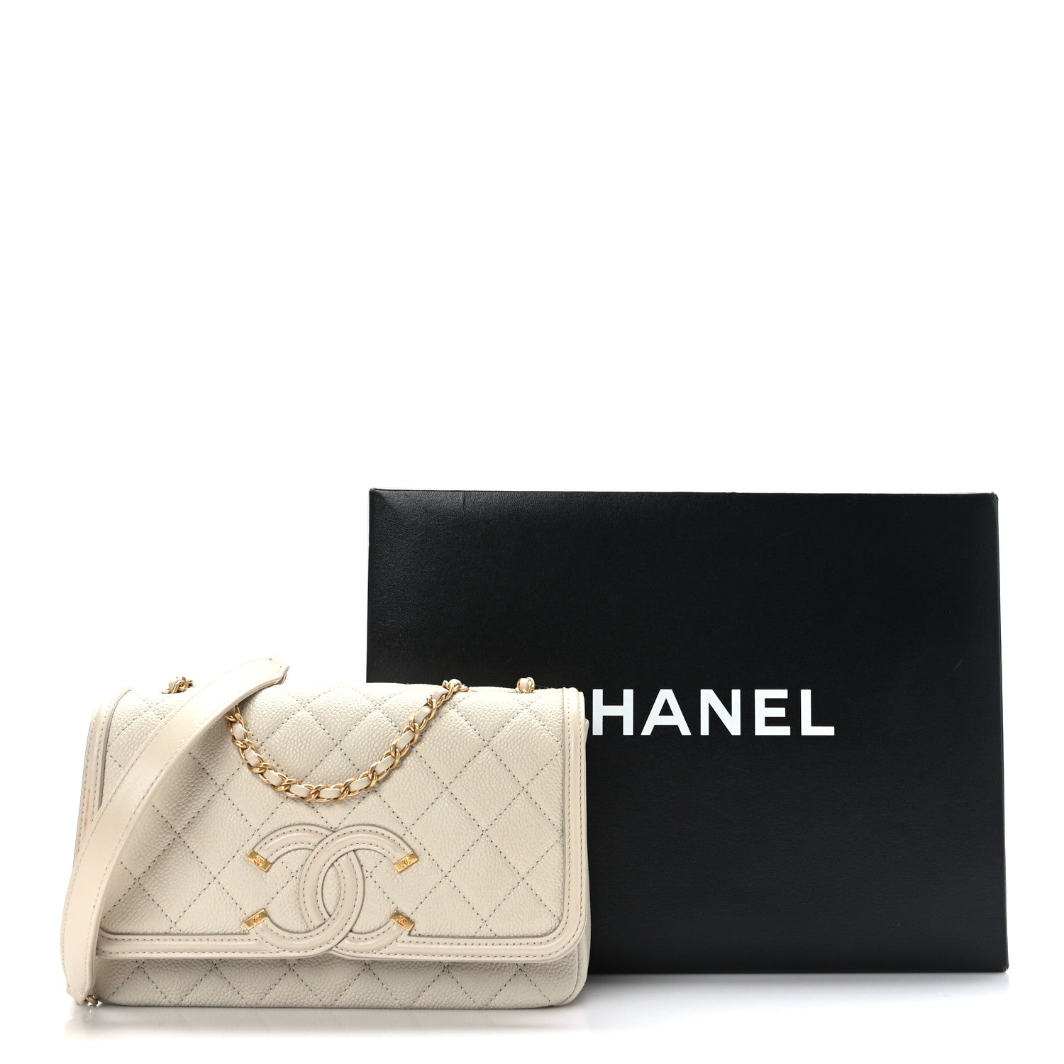 Chanel Caviar Quilted Small CC Filigree Flap Beige 10 of 10