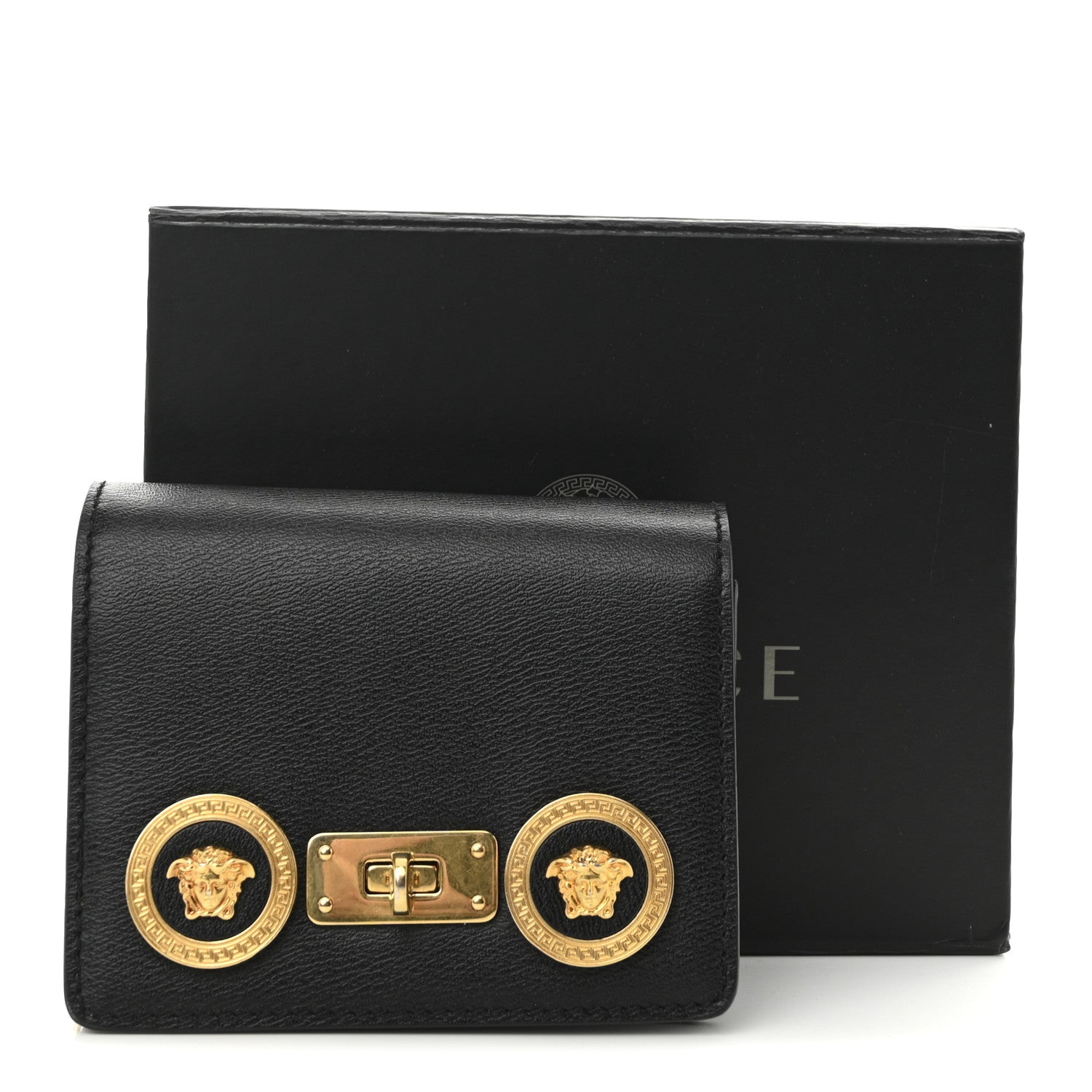 Versace Calfskin Mini Icon Handbag Black 10 of 10