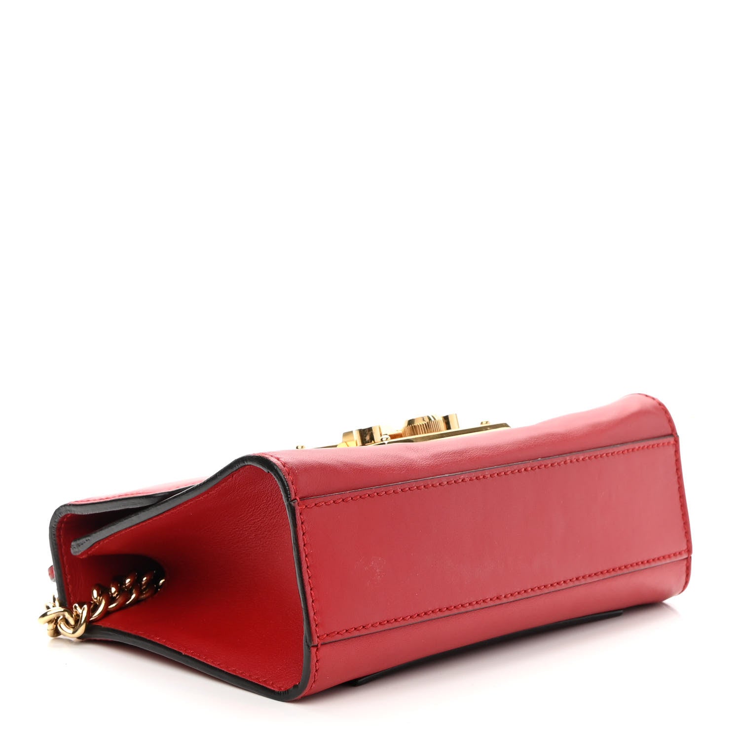 Gucci Calfskin Small Padlock Shoulder Bag Hibiscus Red 4 of 13