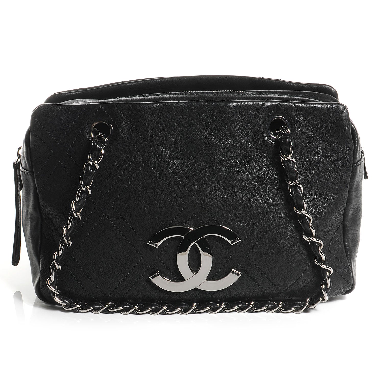 Chanel Calfskin Small Diamond Stitch Tote Black 1 of 7